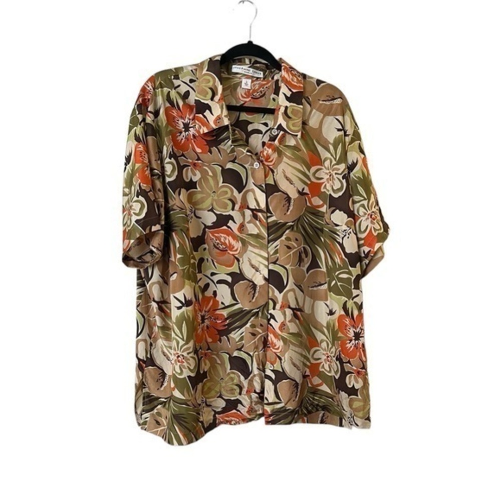 NWT JOSEPHINE CHAUS “Urban Jungle” 100% Silk Blouse 1222005, “Hemp”